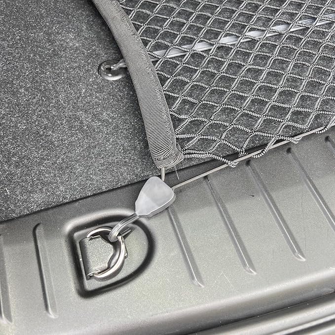 Rear Trunk Organizer Cargo Net for BMW i3 2014-2021 - Floor Style Cargo Net for Hatchback - Premium Mesh Elastic Car Trunk Organizer Vehicle Carrier Storage - Compatible with BMW i3