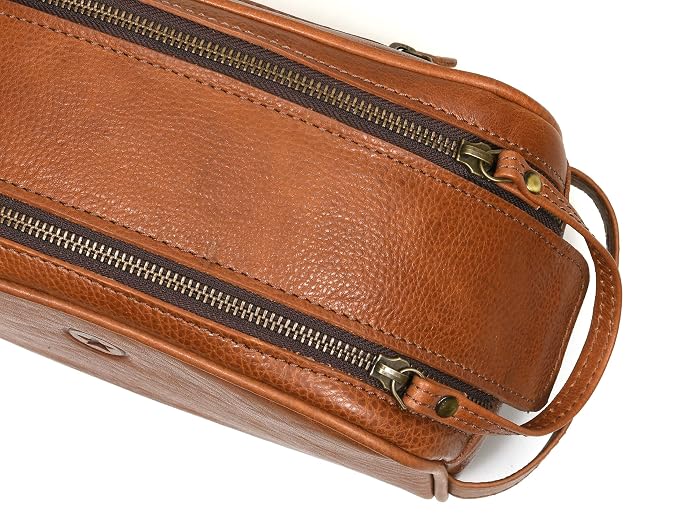 Leather Toiletry Bag for Men | Grooming Travel Kit | With Waterproof Lining | By Aaron Leather Goods