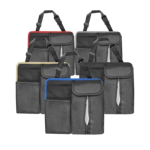 FH Group Car Back Seat Organizer, Beige, Minimalist, Car Organizer, CADDY, Brown