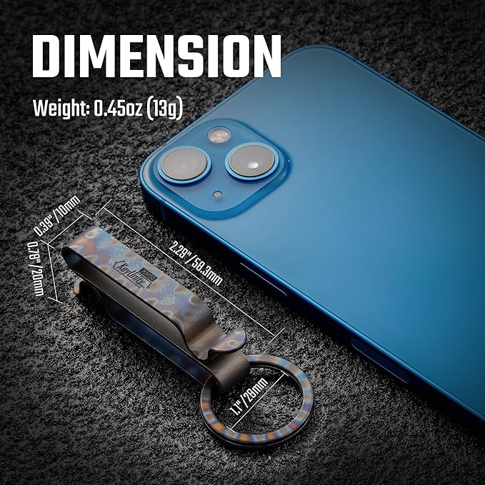 KeyUnity KM00 Titanium Belt Loop Keychain Clip Double Side Quick Release Key Holder with Detachable Key Ring