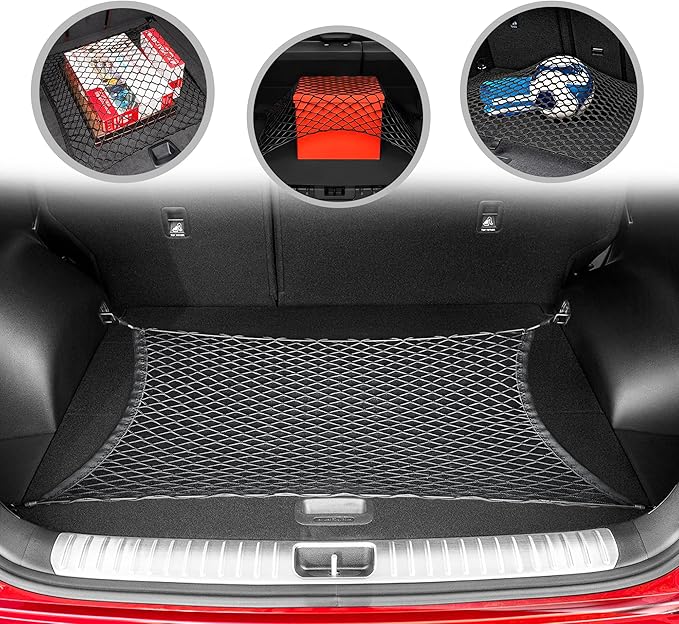 Floor Style Automotive Elastic Trunk Mesh Cargo Net for Kia Sportage LX EX SX 2023-2025 - Premium Trunk Organizer and Storage - Luggage Net for Crossover - Best Car Organizer for Kia Sportage