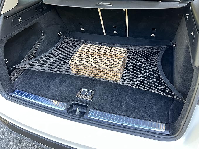 Floor Style Automotive Elastic Trunk Mesh Cargo Net for Mercedes-Benz GLC 2016-2025 - Premium Trunk Organizers and Storage - Luggage Net for SUV- Best Car Organizer for Mercedes-Benz GLC