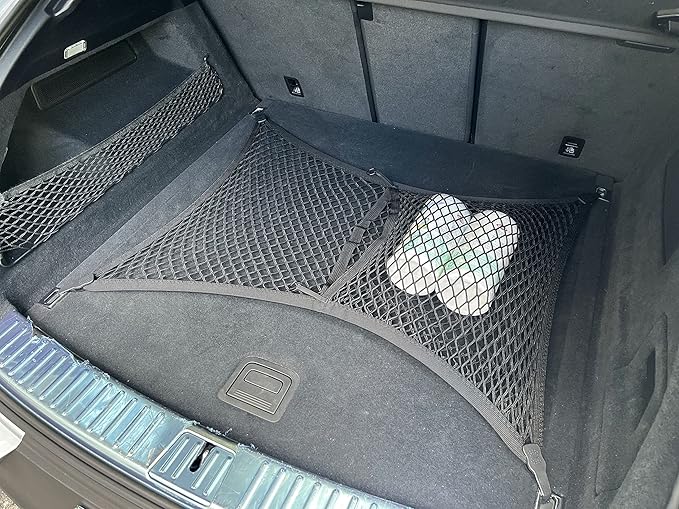 Floor Style Automotive Elastic Trunk Mesh Cargo Net for Porsche Cayenne 2019-2025 - Premium Trunk Organizers and Storage - Luggage Net for Crossover - Best Car Organizer for Porsche Cayenne Coupe
