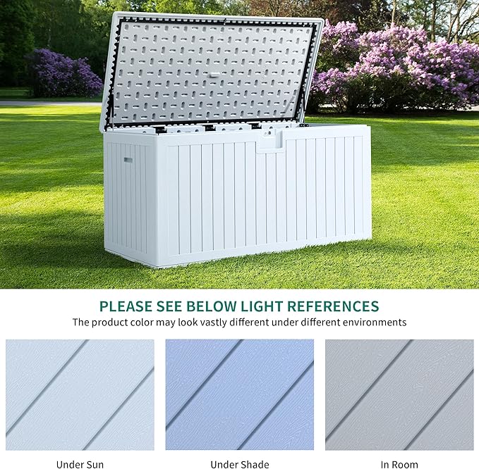 YITAHOME 150 Gallon Double-Wall Deck Box with Side Handles, Outdoor Large Storage for Patio Furniture Cushions, Garden Pool Accessories, Water Resistant & Lockable