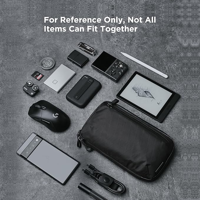 ALPAKA Elements Tech Case Mini - Compact Electronics Organizer, Small Cable Bag for Chargers and Earbuds, Phone Pouch, Travel Accessory Case, Crossbody Sling, Black X-Pac VX42