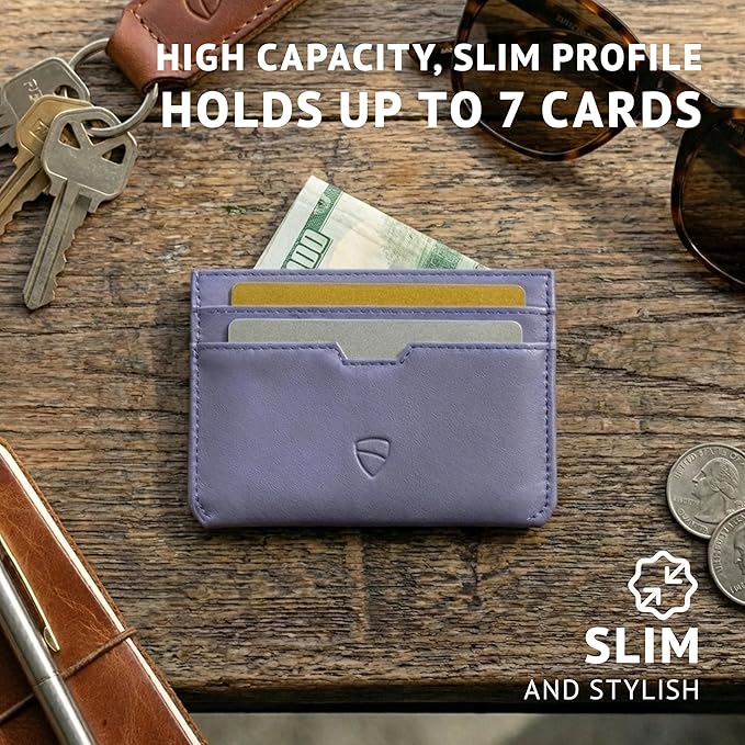 Vaultskin MOORGATE Slim Card Holder – Minimalist Leather Wallet with RFID Blocking, Front Pocket Credit Card Case for Men & Women