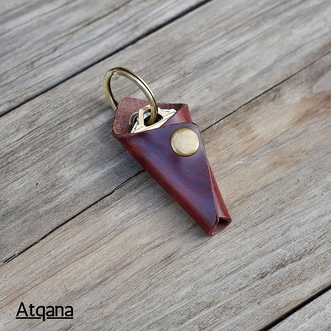 Leather Key Wrap Cover (Premium Leather) - Key Organizer | Motorcycle Keychain Wrap (Extra Dark Brown)