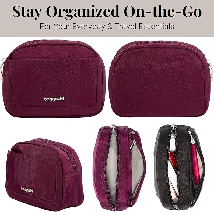 Baggallini Women's Pocket Cosmetic - Lightweight Bag - Travel Essentials Makeup Organizer