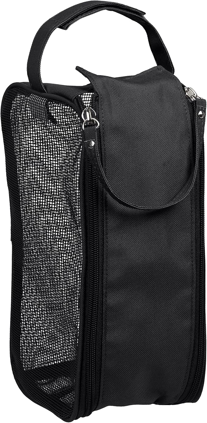 Simplify Hanging Mesh Toiletry Bag | Travel Organizer | Perfect for Dorm | Gym | Back to School | Shampoo | Shower Accessories | Black