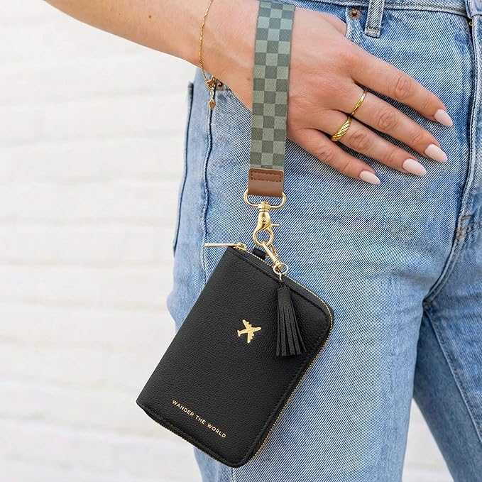 Beautiful Passport Holder for Travel with Wristlet Strap - All-in-One Wallet for Women with Card Slots and Tassel Keychain - Perfect RFID Blocking Case to Keep Your Travel Documents Organized & Safe