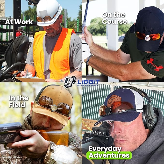 Magnetic Sunglass Clip for Hats - No-Slip Glasses Holder for Caps, Visors & Hard Hats - Magnetic Sunglasses Visor Clip