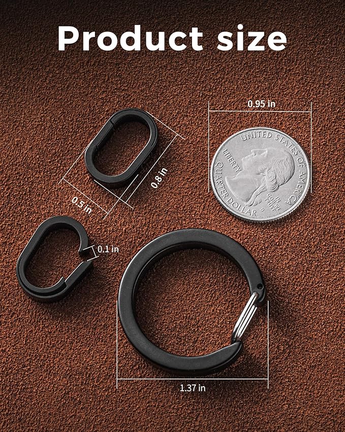 FEGVE Titanium Key Chain Rings for Home Keys, Bag Pendant