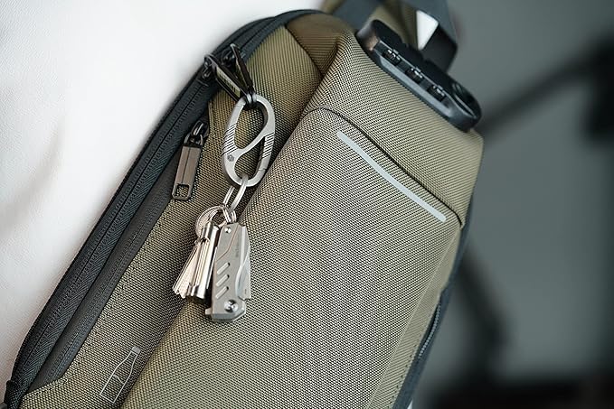 KeyUnity Titanium Carabiner Keychain Clip, Dual-Gate Quick Release EDC Key Ring Holder Organizer for Men and Women