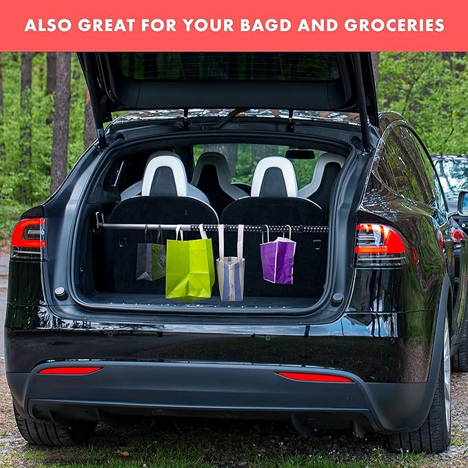 VaygWay Expandable Car Clothes Hanger Bar - Heavy Duty Metal Storage Suit Rod - Hanging Closet Organizer Rack Expandable to 62" - Portable Seat Rack Universal Fit for Van Truck RV SUV