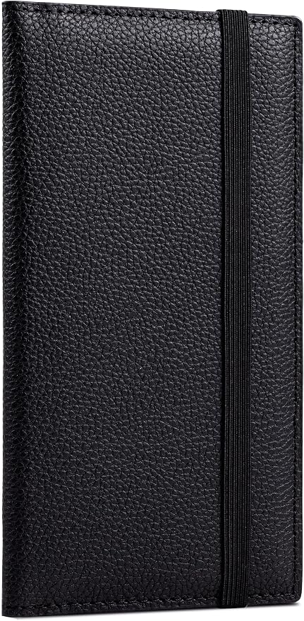 Zreal Checkbook Cover for Women & Men, Premium Vegan Leather Checkbook Holder for Top & Side Tear Duplicate Checks with RFID Blocking (Black)