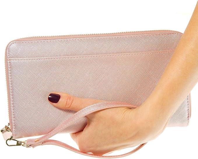 Travel Document Organizer - RFID Passport Wallet Case Family Holder Id Wristlet