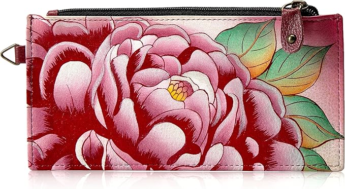 Anna by Anuschka Women's Hand Painted Genuine Leather Organizer Wallet | Hand Painted