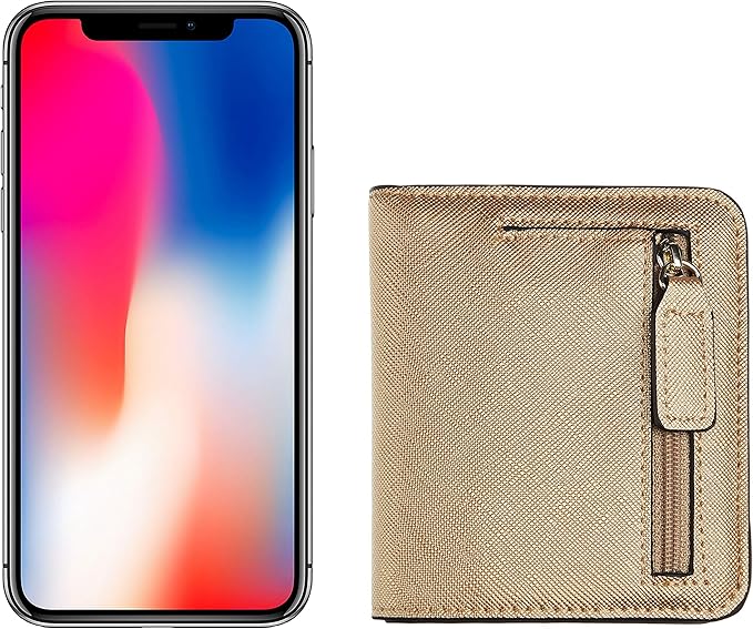 Toughergun Women’s Small Slim Leather Wallet with RFID Protection, Compact Bifold Mini Purse with Clear ID Window