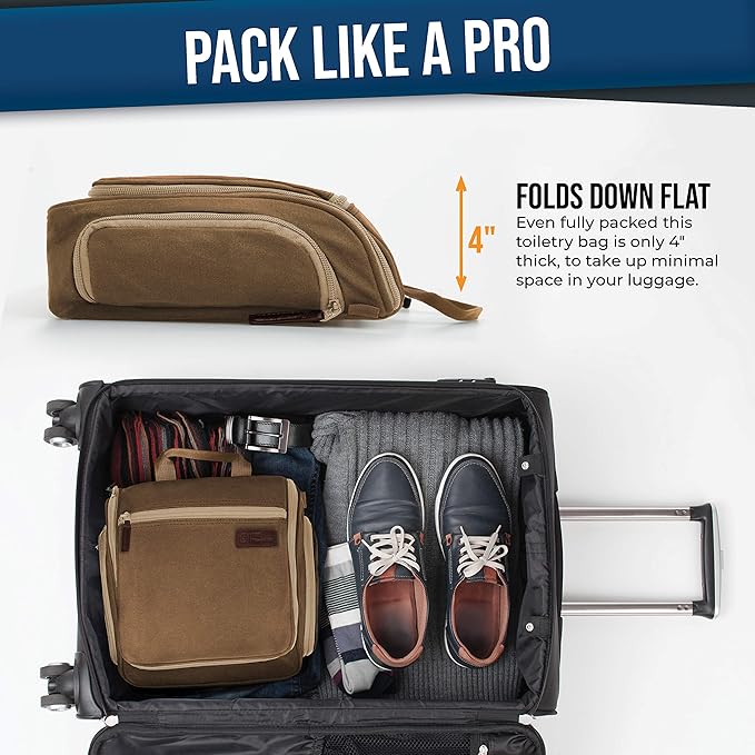 D&D Wanderlust D&D Hanging Travel Toiletry Bag for Men and Women – Cosmetics, Makeup and Toiletries Organizer Kit with 10 Compartments