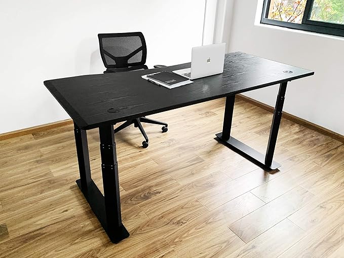 VWINDESK VJ401 Four Legs(Columns) Electric Height Adjustable Standing Desk Frame Only W/Four Motors, Ergonomic Sit Stand Up Height Adjustable Steel Base with Digital Memory Keypad (Black)
