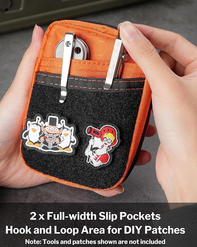 VIPERADE VE31 Small EDC Pouch, Men's Pocket Organizer, Small EDC Organizer Multitool Pouch for Camping/Hiking/Bushcraft (Orange)