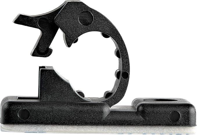 StarTech.com 100 Adhesive Cable Management Clips Black - Network/Ethernet/Office Desk/Computer Cord Organizer - Sticky Cable/Wire Holders - Nylon Self Adhesive Clamp UL/94V-2 Fire Rated, TAA