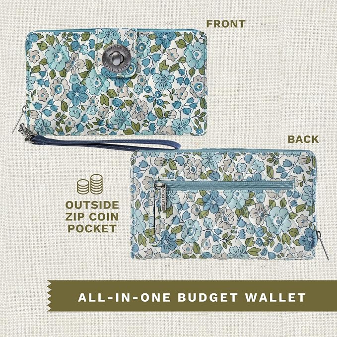 Bella Taylor Cash System Wallet for Envelope Budgeting - RFID Protected - Cash Stuffing Wallet with Detachable Wristlet