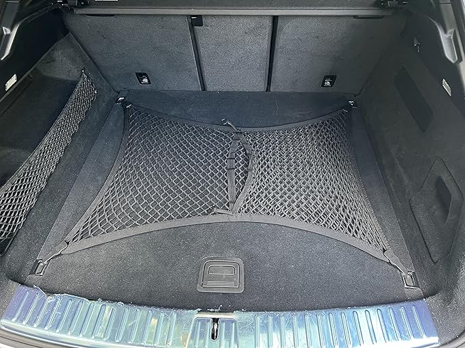 Floor Style Automotive Elastic Trunk Mesh Cargo Net for Porsche Cayenne 2019-2025 - Premium Trunk Organizers and Storage - Luggage Net for Crossover - Best Car Organizer for Porsche Cayenne Coupe