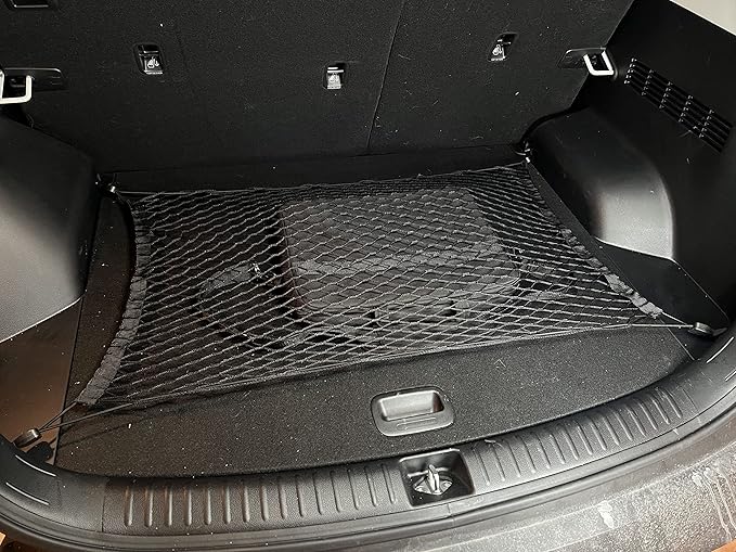Floor Style Automotive Elastic Trunk Mesh Cargo Net for Kia Seltos S LX EX SX 2021-2025 - Premium Trunk Organizer and Storage - Luggage Net for Crossover - Best Car Organizer for Kia Seltos