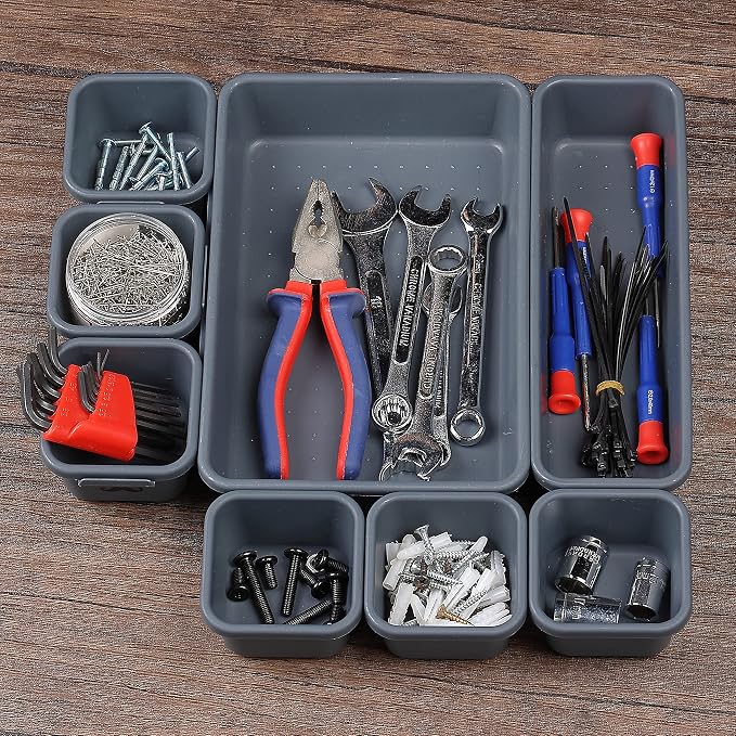 Mr. Pen- Interlocking Desk Drawer Organizer, 8 pcs, Drawer Organizer | Kitchen Drawer Organizer, Desk Drawer Organizer, Drawer Organizers