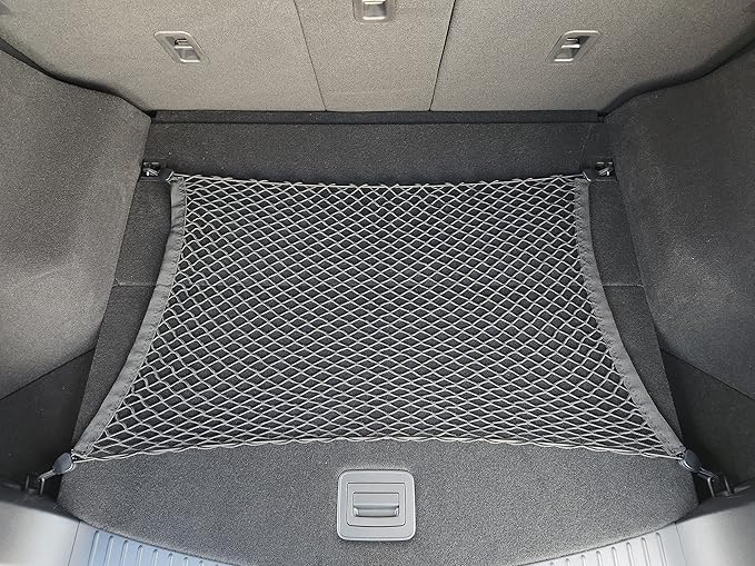 Floor Style Automotive Elastic Trunk Mesh Cargo Net for Mazda CX5 S Carbon Premium Turbo 2023-2025 - Premium Trunk Organizer and Storage - Luggage Net for Crossover - Car Organizer for Mazda CX5