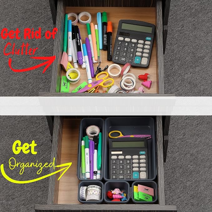 Mr. Pen- Interlocking Desk Drawer Organizer, 8 pcs, Drawer Organizer | Kitchen Drawer Organizer, Desk Drawer Organizer, Drawer Organizers