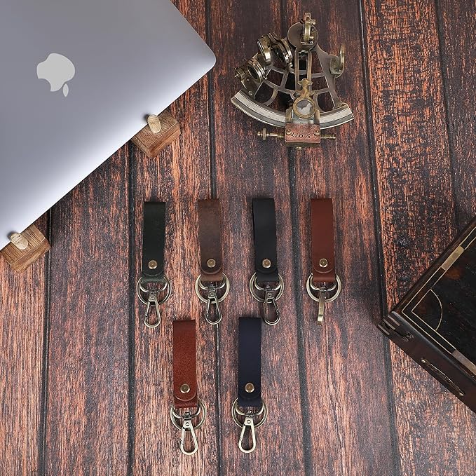 Genuine Leather Keychain with Belt Loop - Key Case Leather Tactical HK EDC Clip Fob Keychain Leathers Key Holder