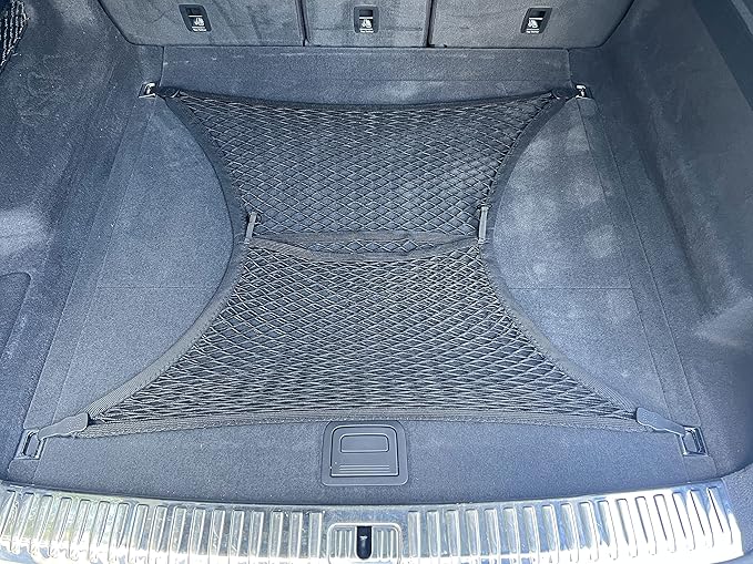 Floor Style Elastic Trunk Mesh Cargo Net for Audi Q8 2019-2025 - Premium Trunk Organizers and Storage - Luggage Net for Crossover - Best Car Organizer for Audi Q8
