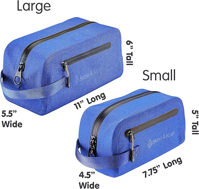 Skog Å Kust DoppSak Waterproof & Leak-proof Travel Toiletry Bag (Blue, Small)