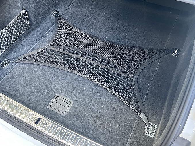 Floor Style Automotive Elastic Trunk Mesh Cargo Net for Audi A7 S7 RS7 2018-2025- Premium Trunk Organizers and Storage - Luggage Net for Sedan- Best Car Organizer for Audi A7 S7 RS7 (4K8)