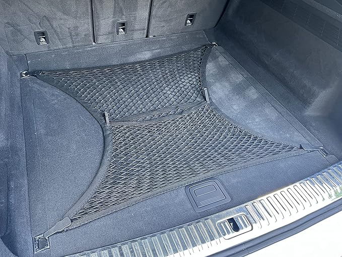 Floor Style Elastic Trunk Mesh Cargo Net for Audi Q8 2019-2025 - Premium Trunk Organizers and Storage - Luggage Net for Crossover - Best Car Organizer for Audi Q8