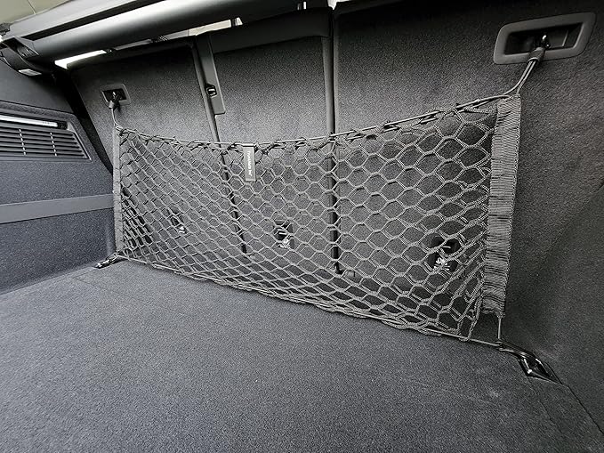 Back Seat Style Automotive Elastic Trunk Mesh Cargo Net for Audi Q5 2018-2025 - Premium Trunk Organizers and Storage - Luggage Net for Crossover - Best Car Organizer for Audi Q5