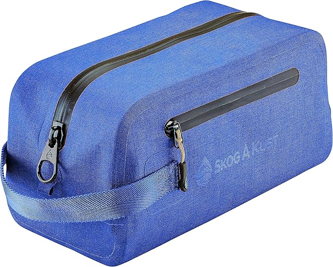 Skog Å Kust DoppSak Waterproof & Leak-proof Travel Toiletry Bag (Blue, Small)