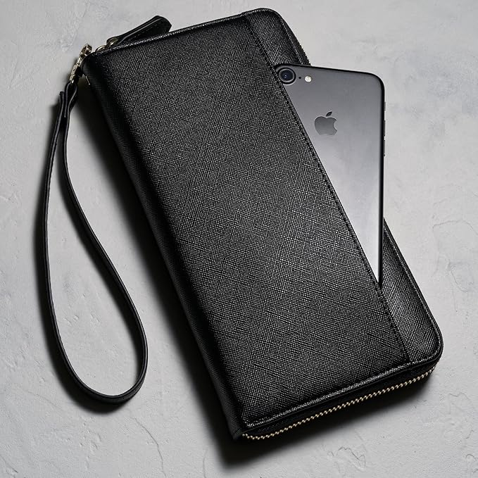 Travel Document Organizer - RFID Passport Wallet Case Family Holder Id Wristlet