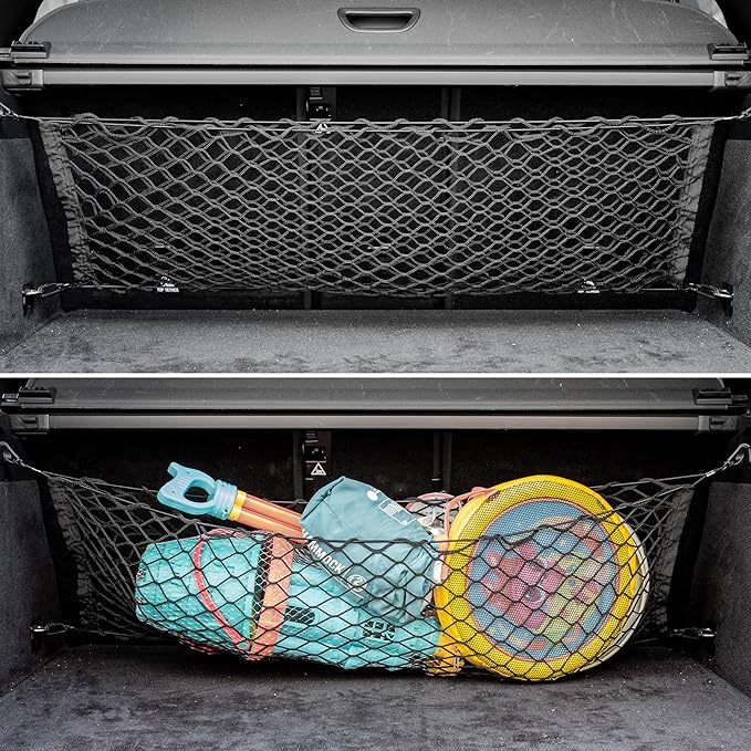 Cargo Net, Elastic Trunk Cargo Storage Organizer Net for SUVs, Cars,Trucks, Adjustable Elastic Storage Mesh Double-Layer Car Accessories 35.4 x 11.8 Inches