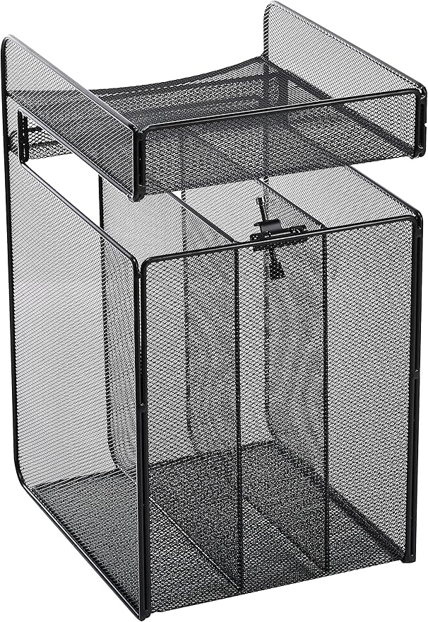 Safco 3241BL Onyx Mesh Vertical Hanging Desk Storage, Black