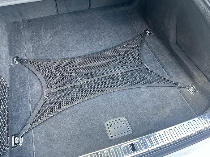 Floor Style Automotive Elastic Trunk Mesh Cargo Net for Audi A7 S7 RS7 2018-2025- Premium Trunk Organizers and Storage - Luggage Net for Sedan- Best Car Organizer for Audi A7 S7 RS7 (4K8)