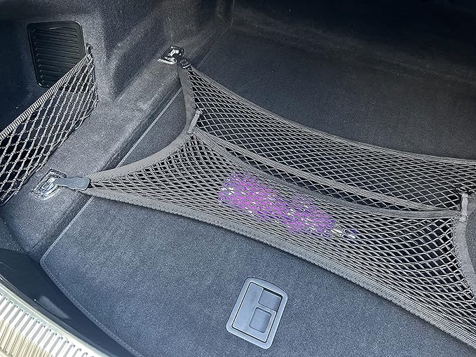 Floor Style Automotive Elastic Trunk Mesh Cargo Net for Audi A8 S8 2018-2025- Premium Trunk Organizers and Storage - Luggage Net for Sedan- Best Car Organizer for Audi A8 S8 Long (D5)