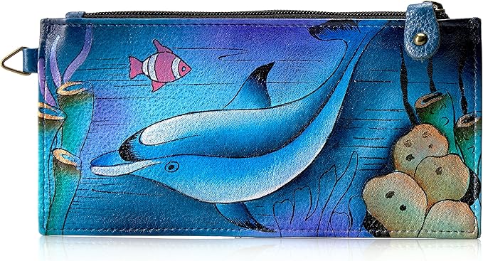 Anna by Anuschka Women's Hand Painted Genuine Leather Organizer Wallet | Hand Painted