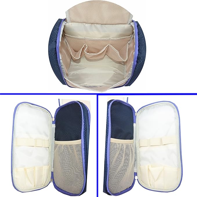 Freegrace Extra Large Hanging Toiletry Bag for Men and Women - Water-Resistant Nylon Travel Bathroom Organizer for Cosmetics, Makeup, and Toiletries