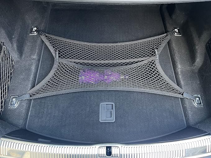 Floor Style Automotive Elastic Trunk Mesh Cargo Net for Audi A8 S8 2018-2025- Premium Trunk Organizers and Storage - Luggage Net for Sedan- Best Car Organizer for Audi A8 S8 Long (D5)