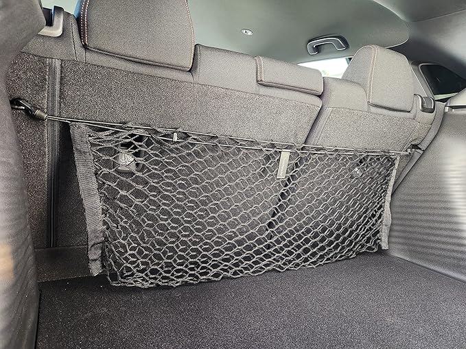 Back Seat Style Automotive Elastic Trunk Mesh Cargo Net for Honda HRV LX Sport EX-L 2023-2026 - Premium Trunk Organizer and Storage - Luggage Net for Crossover - Best Car Organizer for Honda HRV