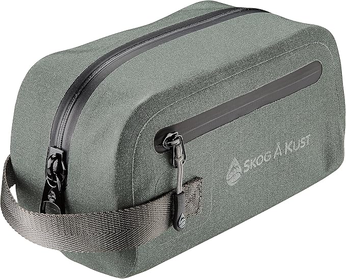 Skog Å Kust DoppSak Waterproof & Leak-proof Travel Toiletry Bag (Grey, Small)