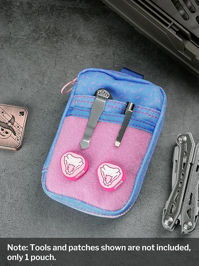 VIPERADE VE26 EDC Pouch Organizer with 11 Compartments, Small Tool Pouch with DIY Patches Area, EDC Pocket Organizer for Mutitools